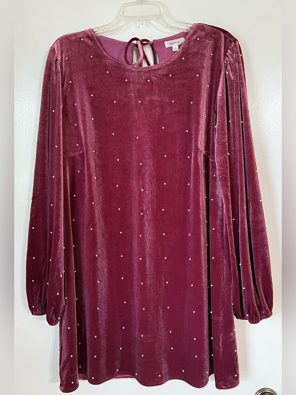 Velvet Embellished Tie-Back Dress